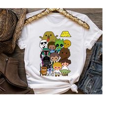 Star Wars Cute Cartoon Character Group Kawaii T-Shirt, Star Wars Tee, Magic Kingdom, Walt Disney World, Disneyland Famil