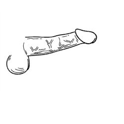 Penis Svg, Line Art Hand Drawn Dick Svg. Vector Cut file for Cricut, Silhouette, Pdf Png Dxf Eps, Sticker, Decal, Vinyl,
