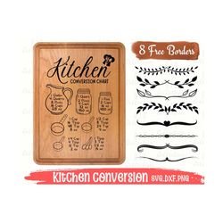 Kitchen Conversion Chart SVG, Kitchen Measurements SVG, Cutting board SVG, Kitchen Sign svg, Kitchen svg, Baking svg, Co