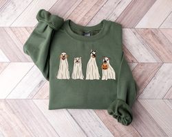 Halloween Sweatshirt, Halloween Sweater,,2023 Happy Halloween, Retro Spooky Season,Ghost Sweatshirt,Halloween Dog Sweats