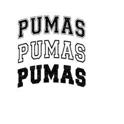 Pumas Svg, Pumas Arched Varsity Font, Go Pumas Svg, Pumas Jersey, Pumas Team Mascot. Vector Cut file Cricut, Pdf Png Dxf