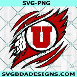 Utah Utes Ripped Claw SVG, NCAA Mascot University College Svg, NCAA Ripped Claw Svg, NCAA Logo SVG, Utah Utes Svg