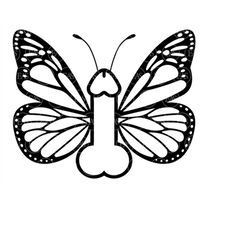 Butterfly Penis Svg, Flying Penis Svg. Vector Clip Art, Cut file Cricut, Silhouette, Pin, Pdf Png Dxf Eps, Sticker, Deca