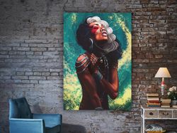 African Art, Abstract African Wall Art, Woman Face Canvas