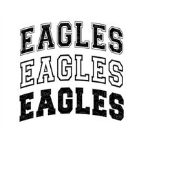 Eagles Svg, Eagles Arched Varsity Font, Go Eagles Svg, Eagles Jersey, Eagles Team Mascot. Vector Cut file Cricut, Silhou
