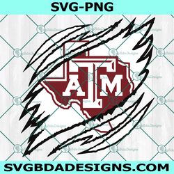 Texas A&M Aggies Ripped Claw SVG, NCAA Mascot University College Svg, NCAA Ripped Claw Svg, NCAA Logo SVG, Texas A&M