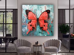 Butterfly Wall Art, Butterfly Canvas Print Art, Home Decor Wall Art, Living Room Wall Art-3