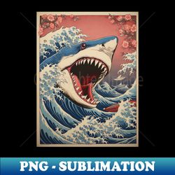 Vicious shark Japanese Art - Digital Sublimation Download File - Express Your Anime Style