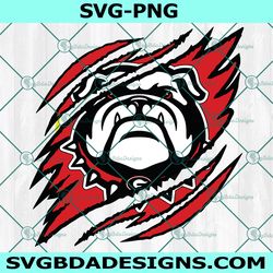 Georgia Bulldogs Ripped Claw SVG, NCAA Mascot University College Svg, NCAA Ripped Claw Svg, NCAA Logo SVG