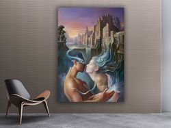 lovemaking couples wall decor,sensual lovers,romantic couples wall ar,nude couple lovers,bedroom wall art,canvas design-