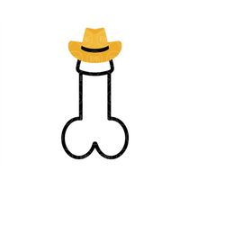 Penis Svg with Cowboy Hat Svg. Cut file for Cricut, Silhouette, Sticker, Decal, Vinyl, Stencil, Pin, Pdf Png Dxf Eps.