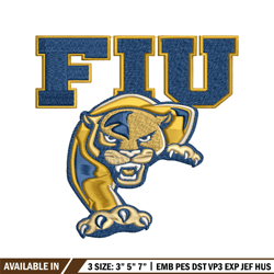FIU Panthers embroidery design, FIU Panthers embroidery, logo Sport, Sport embroidery, NCAA embroidery.