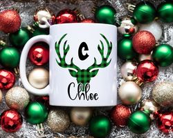 Reindeer customizable mug, personalized mugs, christmas mug