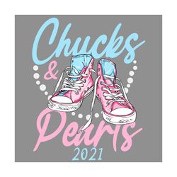 Pink Blue Chucks And Pearls 2021 Svg, Trending Svg, Kamala Harris Svg, VP 2021 Svg, Madam VP Svg, Chucks And Pearls, Con