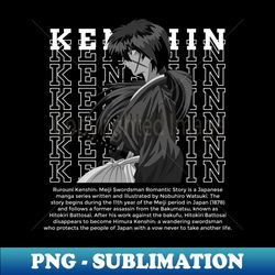 Samurai X Streetwear Kenshin - Aesthetic Sublimation Digital File - Elevate Your Sublimation Game with Stunning PNG Files