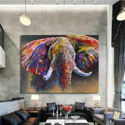 Elephant Wall Art, Elephant Canvas, Elephant Poster, Elephant Photo Print, Modern Wall Art, Extra Large Canvas, Nature P