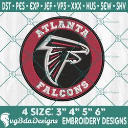 Atlanta Falcons Logo Embroidery Designs, NFL Team Logo Embroidered, Falcons Football Embroidery Designs