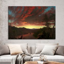 Frederic E Church, Twilight In The Wilderness, Canvas Wall Art, Classic Prints, Vintage Prints, Reproduction Canvas Wall
