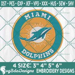 Miami Dolphins Logo Embroidery Designs, NFL Team Logo Embroidered, Dolphins Football Embroidery Designs, Football Team