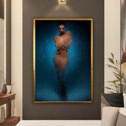 Nude Art Print On Canvas, Hot Girl, Erotic Wall Art, Sexy Woman Canvas, Woman Art, Naked Woman Art, Nude Woman Body Deco
