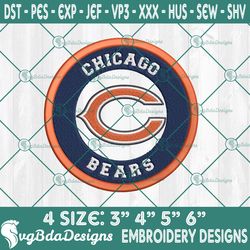Chicago Bears Logo Embroidery Designs, NFL Team Logo Embroidered, Bears Football Embroidery Designs, Football Team Embro