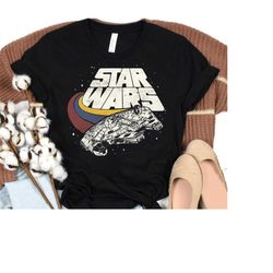 Star Wars Falcon Ship Three Stripes Graphic T-Shirt, Star Wars Shirt, Magic Kingdom, Walt Disney World, Disneyland Famil