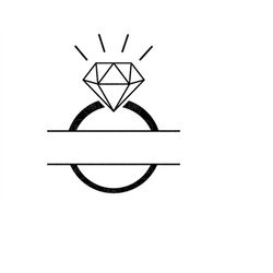 Engagement Ring Monogram Svg, Diamond Ring Svg, Split Name Frame Svg, Wedding Ring Svg, Marriage Svg, Wifey Svg, Bridal