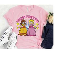 Super Mario Peach And Daisy Team Pretty T-Shirt, Classic Princess Peach Vintage Shirt, Magic Kingdom, Disneyland WDW Tri