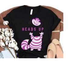 Disney Alice in Wonderland Cheshire Cat Heads Up T-Shirt, Cheshire Cat Portrait Shirt, Disneyland Family Party Gift 2023