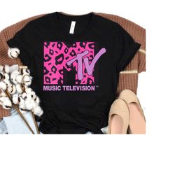 MTV Logo Pink Leopard Print Graphic T-Shirt, MTV Logo T-shirt, Walt Disney World, Magic Kingdom, Disneyland Trip Family