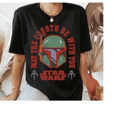 Star Wars Boba Fett May The Fourth Be With You Logo T-Shirt , Star Wars Family Party Gift 2023,  Star Wars Fan Tee