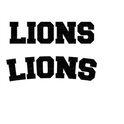 Lions Svg, Go Lions Svg, Lions Sport Font, Lions Team Logo, Lions Jersey Font. Vector Cut file Cricut, Silhouette, Stick