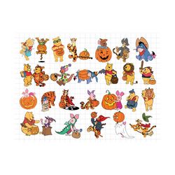 Bear and Friends Halloween Svg, Pooh Halloween Svg, Halloween Costume Svg, Halloween Cut File, Boo Svg, Png Files For Cr
