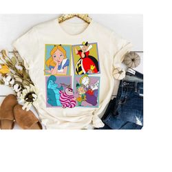 Vintage Disney Alice in Wonderland Characters Retro 90s Shirt, Cheshire Cat, Queen Of Hearts,Magic Kingdom,Disneyland Tr
