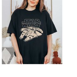 Star Wars Millennium Falcon Graphic Retro T-Shirt, Star Wars Disney Shirt, Magic Kingdom, Walt Disney World, Disneyland