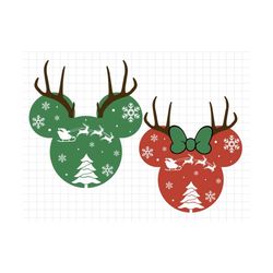 Bundle Christmas Head Svg, Magic Reindeer Svg, Mouse Christmas Svg, Magic Castle Christmas Svg, Christmas Holiday Svg Pn