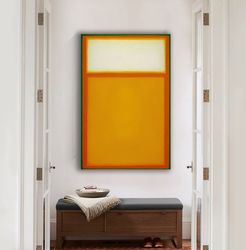 Mark Rothko Green And Orange , Yellow Canvas Painting, Rothko Reproduction, Rothko Canvas,Orange And Green Abstract Canv