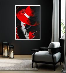 Red Nude Woman Painting, Sexy Woman Painting, Silhouette Woman Art, Printed Painting, Red Woman Painting