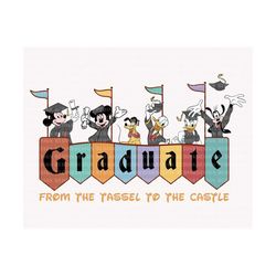 Graduate From Tassel To Castle Svg, Mouse And Friends Svg, Graduation 2023 Svg, Graduate Shirt Svg, Senior 2023 Svg, Cla
