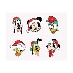 Bundle Christmas Friends SVG, Character Face Xmas Svg, Mouse And Friends Svg, Family Vacation Svg, Christmas Shirt, Holi