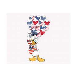 America Flag Balloon Png, Fourth of July Png, July 4th Png, American Flag Png, Freedom Png, Independence Day Png, Duck S