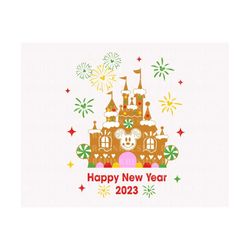 Gingerbread Castle Svg, Happy New Year 2023 Svg, Firework Mouse Svg, Gingerbread Svg, Christmas Shirt, New Year Holiday