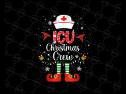 ICU Christmas Nurse Crew PNG, Family Group Nursing Xmas Pajama Png, Intensive Care Unit Nurse Ugly Christmas, Elf Christ