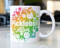 Colorful Pickleball coffee mug