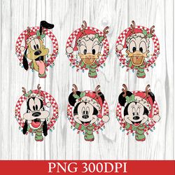 Vintage Mickey Character Christmas PNG, Retro Disney Christmas PNG, Disney Christmas Friends PNG, Disneyland Christmas