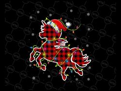 Red Buffalo Plaid Unicorn Santa Christmas PNG, Plaid Christmas Png Unicorn, Santa Unicorn Christmas Light Png, Xmas Unic