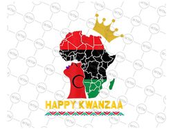 Happy Kwanzaa African Black Woman Queen Gold Crown PNG, Happy Kwanzaa Png African American clipart, Celebrate African Am