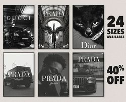 Bundle Luxury Brands Digital Poster, Trendy Printable With Logo, Fashion Luxury Digital Download 50