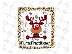 Bleached Nurse Practitioner Reindeer Christmas PNG, Reindeer Nurse Practitioner Png, NP Christmas Scrub Life Nursing Png
