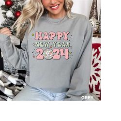 New Year 2024 Sweatshirt, Retro 2024 New Year, Happy New Year Sweatshirt, New Year's Party Sweatshirt, New Year Crewneck